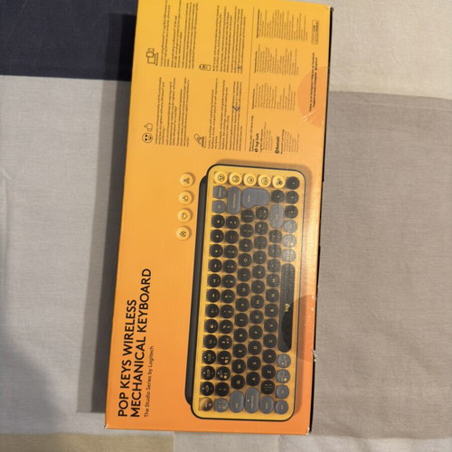 Logitech POP Keys Blast Yellow wireless mechanical keyboard like new