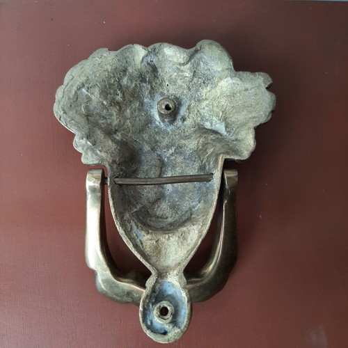 Bronze door knocker with Dionysus design, like new