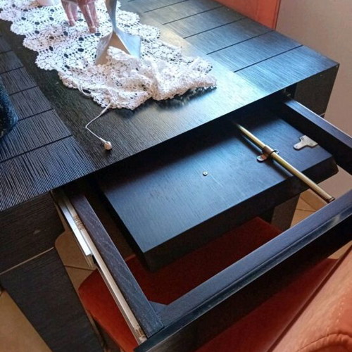 Wenge Dining Table Extendable Like New, Solid Wood 1.60x0.90