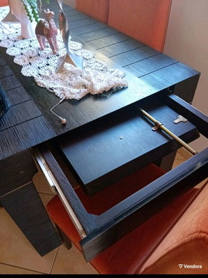Wenge Dining Table Extendable Like New, Solid Wood 1.60x0.90