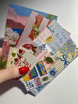 Σετ καρτ ποστάλ art prints καλοκαιρινό mediterranean style, καινούργιο, πακέτο 10