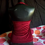 Dorothy Perkins burgundy velvet open-back top
