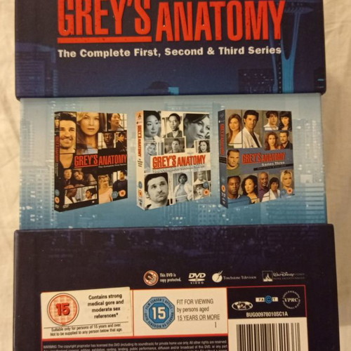 Grey's Anatomy DVD употребяван, сезони 1, 2 и 3 в комплект
