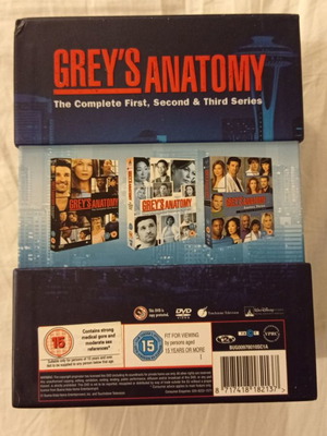 Grey's Anatomy DVD μεταχειρισμένο, 1η, 2η και 3η σεζόν σε κασετίνα