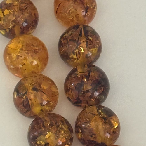 Vintage tabletop komboloi used, amber resin 50cm