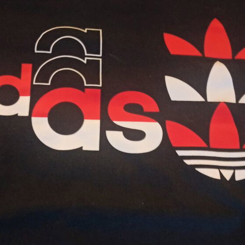 Adidas T-shirt XL used, men's, blue and red