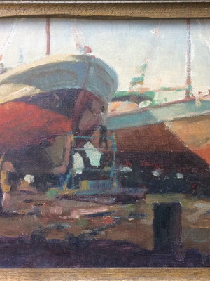 Oil painting on canvas by G.Kouzounis like new, 34x40 cm