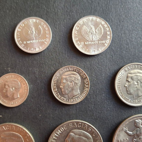Drachma coins 1973A complete set