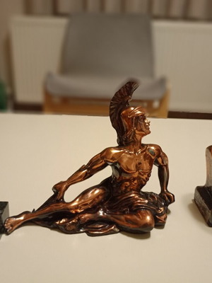 Vintage brass statue set of 3 (Pericles, Achilles, Hermes) like new