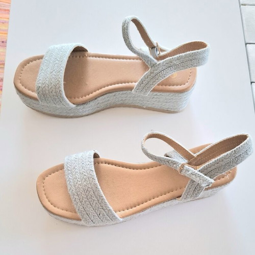 Shein turquoise platform espadrille sandals with anatomical sole sz40 new
