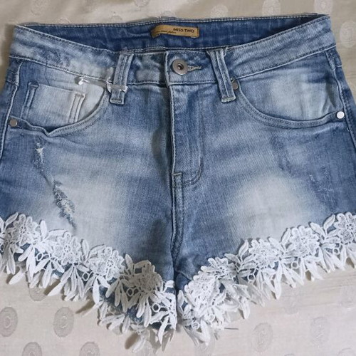 Girls' denim shorts new, size XS, blue