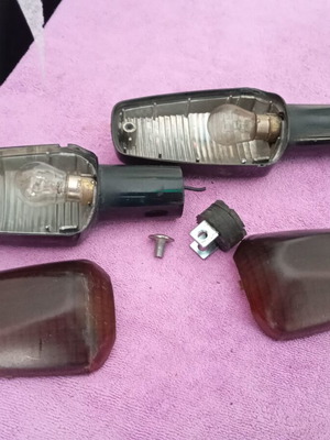 Σετ φλας Honda Transalp μεταχειρισμένα με φιμέ κρύσταλλο και λάμπες