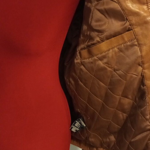 Biker jacket women's new brown faux leather oversize
