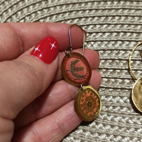 Handmade dangling earrings, 2 pairs like new