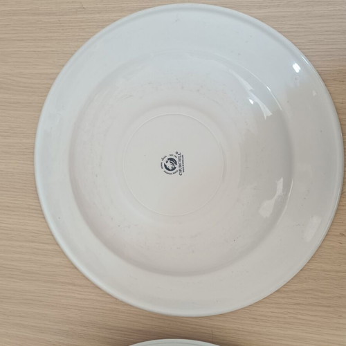 Churchill serving platters set of 5 used, 32 cm diameter, white porcelain
