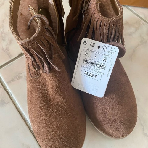 Suede ankle boots Sfera new, brown, size 35