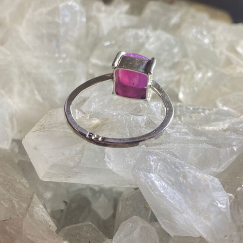Silver ring with natural ruby new, handmade