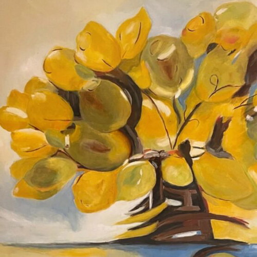 Handmade large painting like new, 87x67 cm