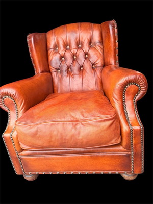 Δερμάτινη πολυθρόνα Tetrad Buffalo Chesterfield Wingback μεταχειρισμένη
