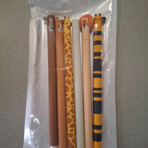 Gel pens set with animal designs new