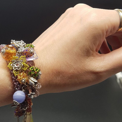 Handmade bracelet new with TOHO glass beads purple