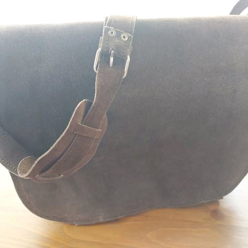 Messenger bag crossbody used 100% leather castor brown