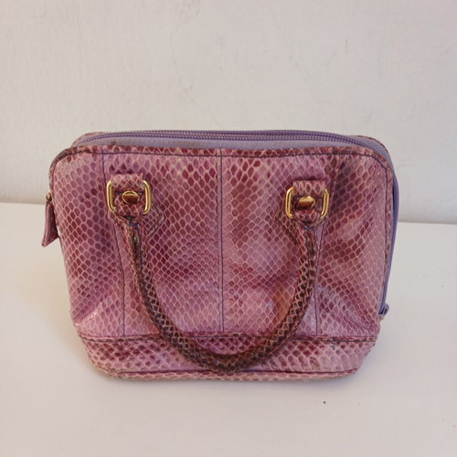 De Belle women's handbag with purple snake leather