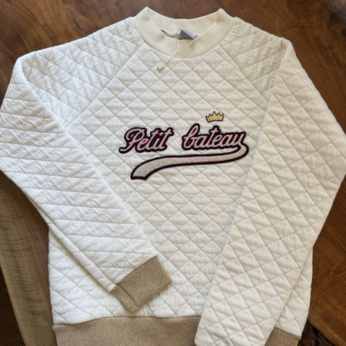 Petit Bateau sweatshirt like new, size 10 years, white