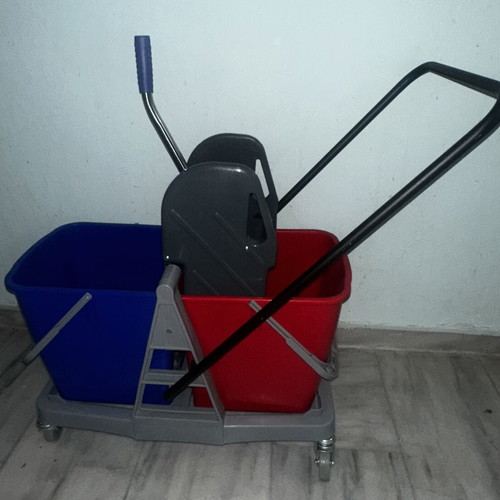 Mop trolley with double bucket and wringer, new