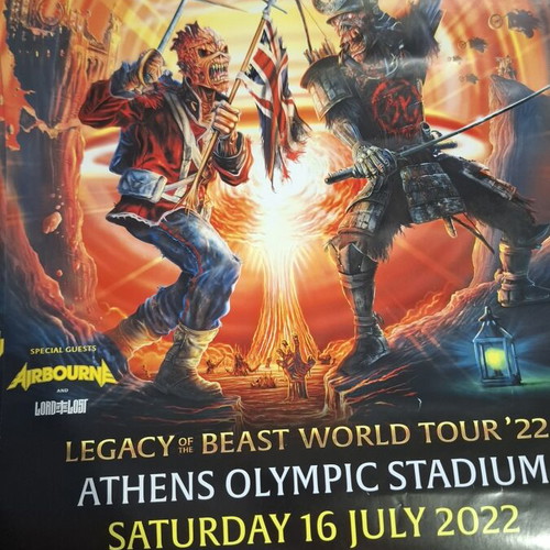 Iron Maiden poster used, Legacy of the Beast World Tour 2022