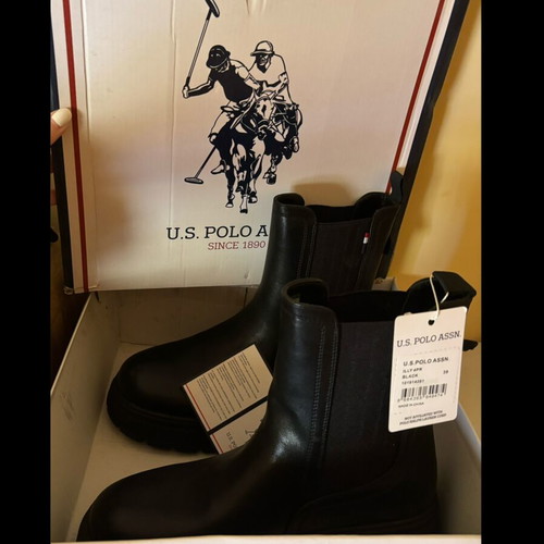Polo black ankle boots new, size 39