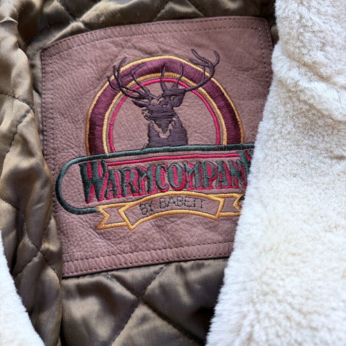 Vintage Warm Company jacket used, size M/L, leather and wool