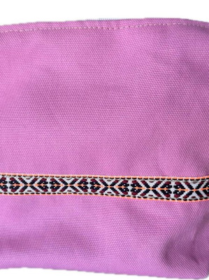 Handmade toiletry bag 100% cotton, new, dark pink