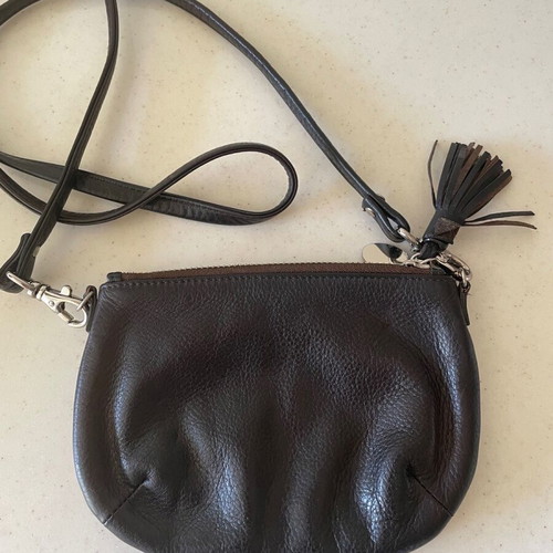 Sonia Rykiel mini leather crossbody bag like new, brown