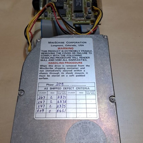 Hard Card for XT Miniscribe used, rare vintage storage