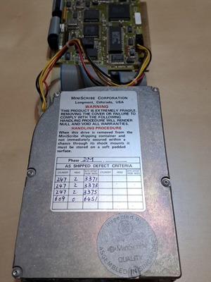Hard Card for XT Miniscribe used, rare vintage storage