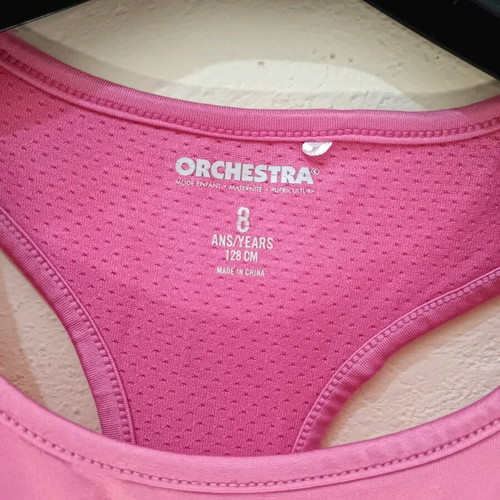 Orchestra athletic top for girl 8 years like new, pink