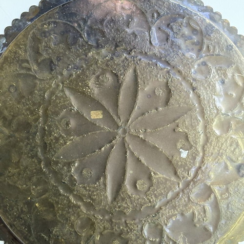 Old copper tray with beautiful engravings