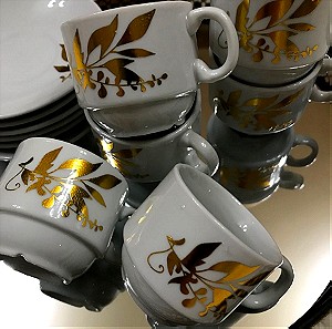 Σετ φλιτζάνια καφέ 6 φλυτζάνια & 6 πιατελάκια., Coffee cup set 6 cups & 6 saucers
