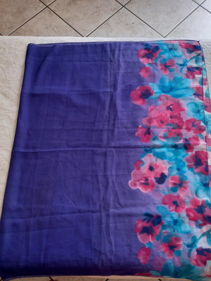 Beach pareo like new, thin, semi-transparent with flowers