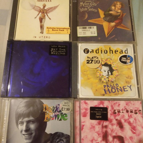 CDs used, many and various, rock genre