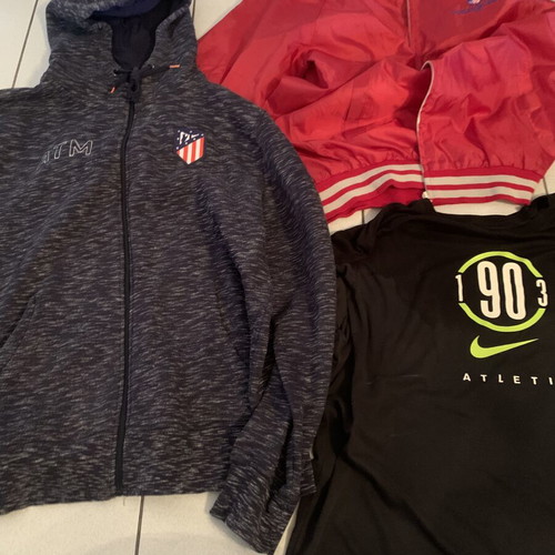 Atletico Madrid set Nike L tee, windbreaker and hoodie XL, like new