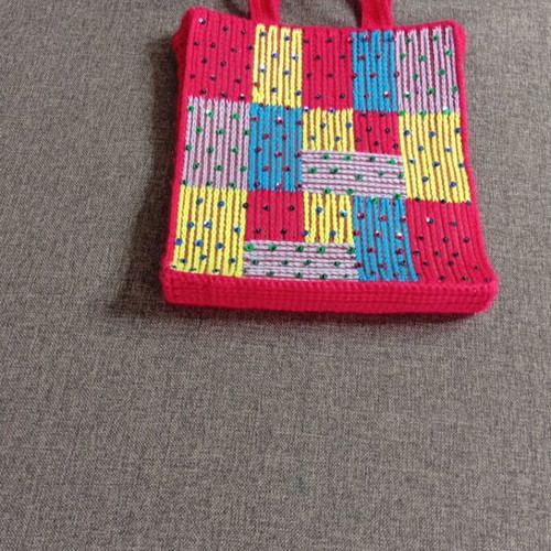 Vintage Patchwork Shoulder Bag Alexi Andriotti new, red and yellow