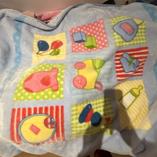 Baby blanket blue used 1.10x1.40