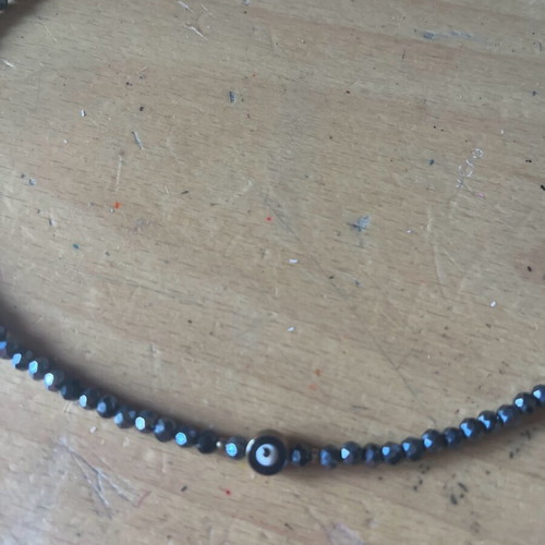 Necklace new dark blue with an eye bead