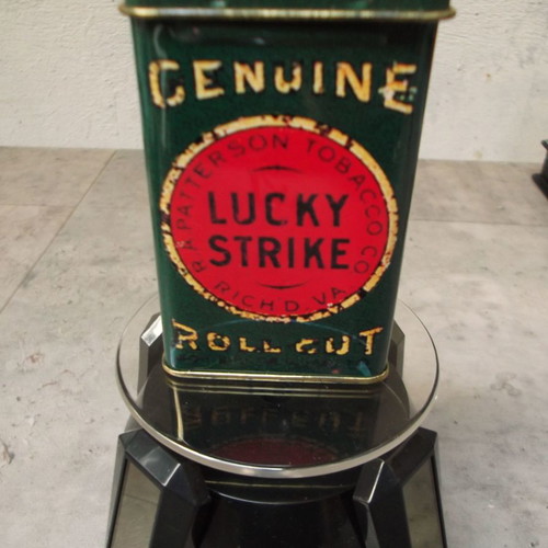 Metal Lucky Strike aluminum tobacco tin 1990s used