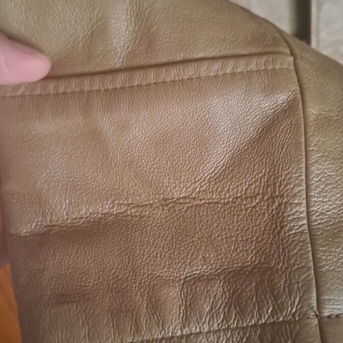 Leather jacket beige caramel XXL used, Leder brand