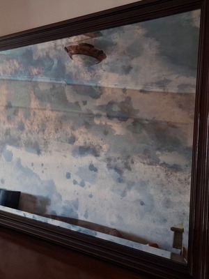 Handmade antique mirror made of walnut wood like new