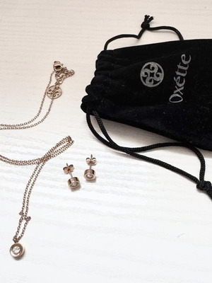 Oxette necklace and earrings new, rose gold, Oxetissimo Tennis collection