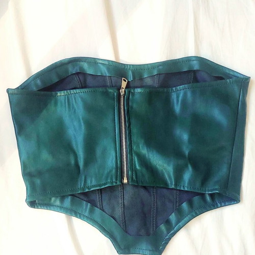 Decoro Emerald Strapless Corset Top like new, faux leather